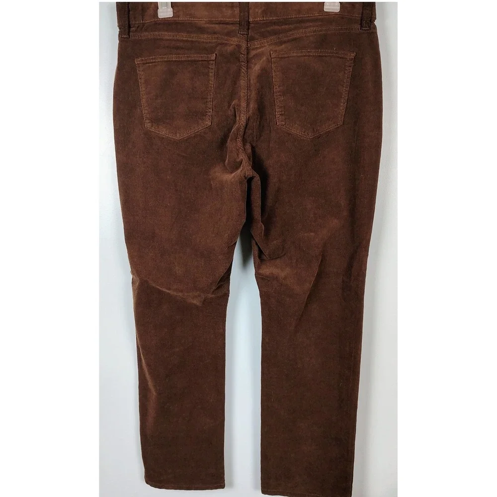 NWT St Johns Bay Womens SZ 18 Secretly Slender Straight Corduroy Brown Academia